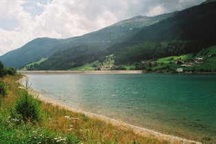 Reschensee, Staudamm, Seeseite
