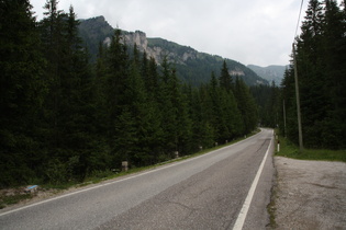 Passo di Fedaia, Westrampe, Blick Richtung Canazei