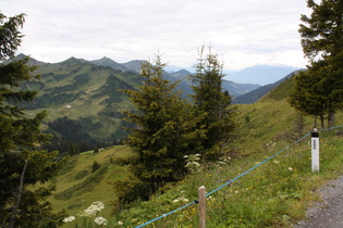 Furkajoch, Westrampe, oberer Bereich, Blick in Laternser Tal