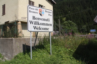 Brennerpass, Schild nahe der Passhöhe