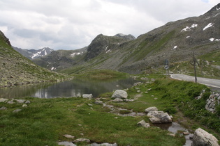 Flüelapass, Passhöhe, Blick nach Südosten über den Schwarzsee
