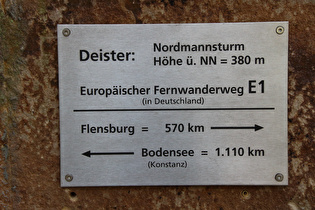 Schild am Nordmannsturm