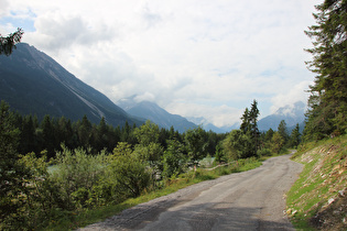 Blick über den Lechtalradweg talaufwärts