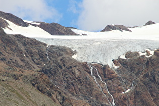 Zoom auf eine Gletscherzunge des Ghiacciaio di Dosegù