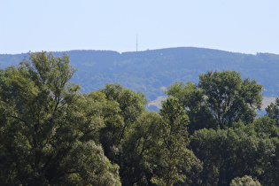Zoom Richtung Großer Inselsberg, Sendemast auf dem Berg sichtbar
