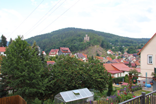 in Steinbach-Hallenberg, Blick zur Burgruine Hallenburg