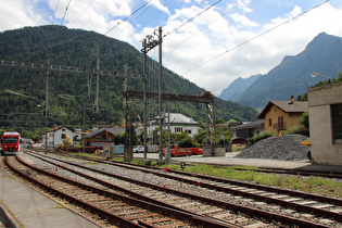 Etappenziel am Bahnhof Orsières