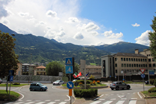 unteres Ende der Südrampe des Col du Grand Saint-Bernard in Aosta