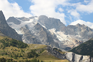 Zoom auf Glacier de la Meije und Glacier du Râteau