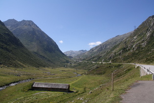 Gotthardpass, Nordrampe, Blick nach Süden über den Gamsboden