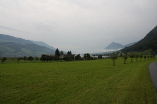 Blick über den Sarnersee nach Norden, das nördliche Ende der Alpen in Sicht