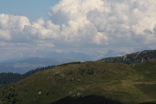 Penser Joch, Nordrampe, Blick auf die Dolomiten