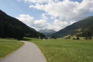 Via Claudia Augusta Radweg, Blick nach Süden, im Hintergrund Zehnerkopf und Elferspitze