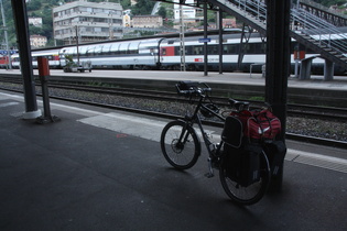 das Ende der Tour im Bahnhof Bellinzona