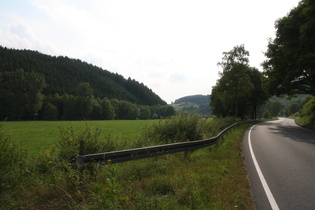Lennetal zwischen Lenne und Saalhausen, Blick talabwärts nach Westen