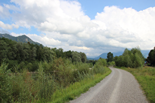 Illertalradweg südlich von Immenstadt im Allgäu, Blick flussaufwärts