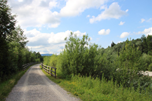 Illertalradweg südlich von Immenstadt im Allgäu, Blick flussabwärts