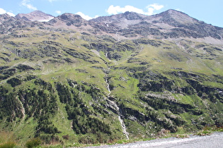 Blick über das Val di Gavia auf einen Zufluss zum Torrente Gavia