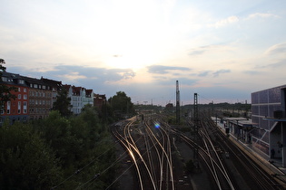 Blick über den Bahnhof Hannover-Nordstadt nach Westen