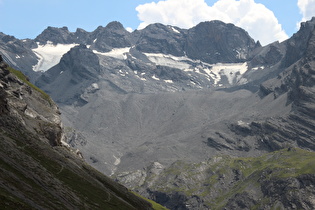Zoom auf die Gletscherreste am Cresta di Réit