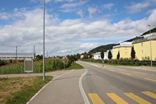 … in Behringen auf Schweizer Staatsgebiet nahe dem deutschen Bahnhof Beringerfeld; Blick nach Westen