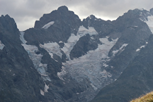 Zoom auf Glacier d'Armade, Glacier Superieur du Lautaret und Glacier du Lautaret darunter