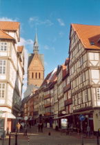 Kramerstraße, im Hintergrund die Marktkirche